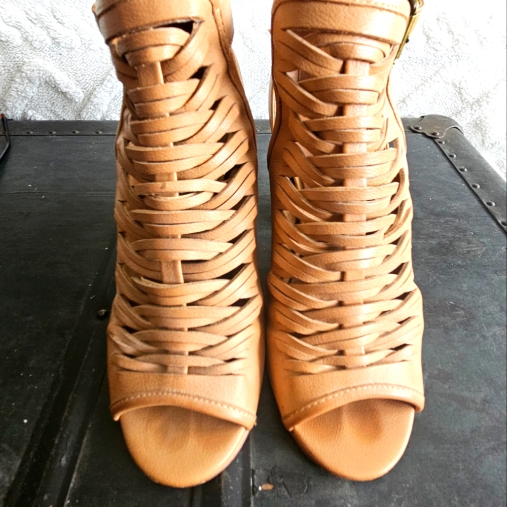 Chinese Laundry "Tatiana" Leather Block Heel Sandals